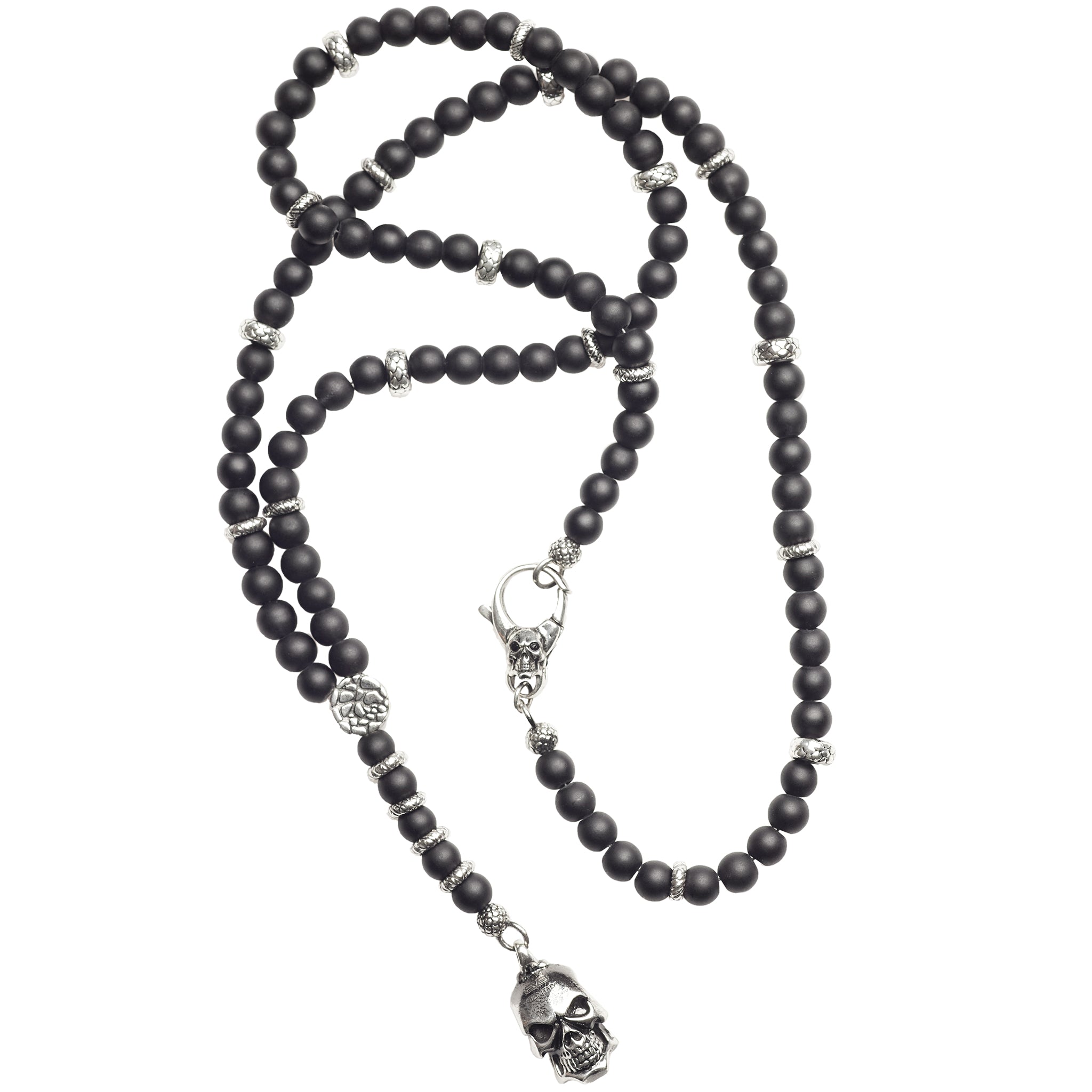 アクセサリー FUGA Rosario Cross Stone Necklace Scull SKULL ROSARIO BLACK – BOMBERG