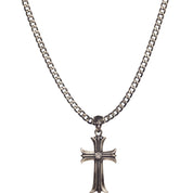 PENDENTIF CROSS SKULL 'GOLD &amp; BLACK EYES'