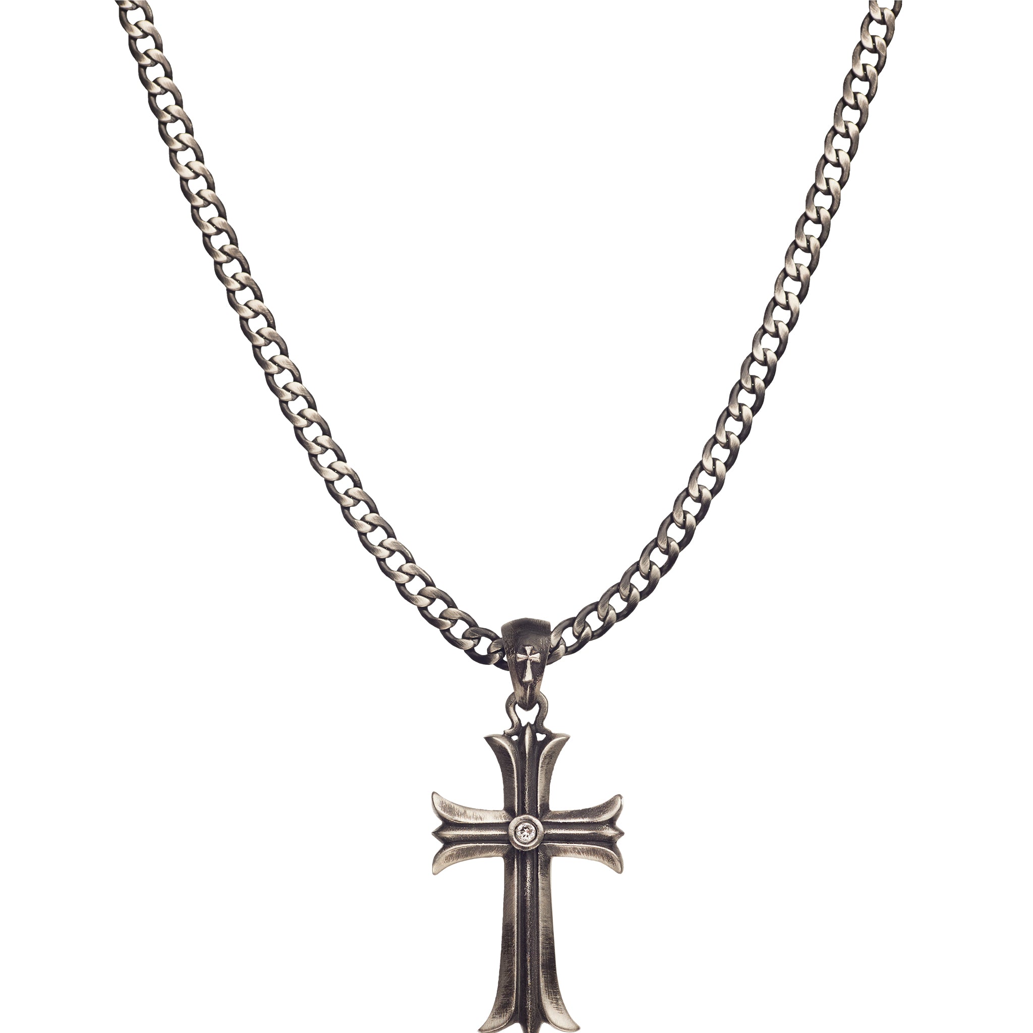 PENDENTIF CROSS SKULL 'GOLD &amp; BLACK EYES'