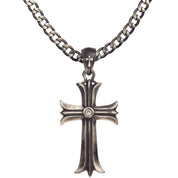 PENDENTIF CROSS SKULL 'GOLD &amp; BLACK EYES'