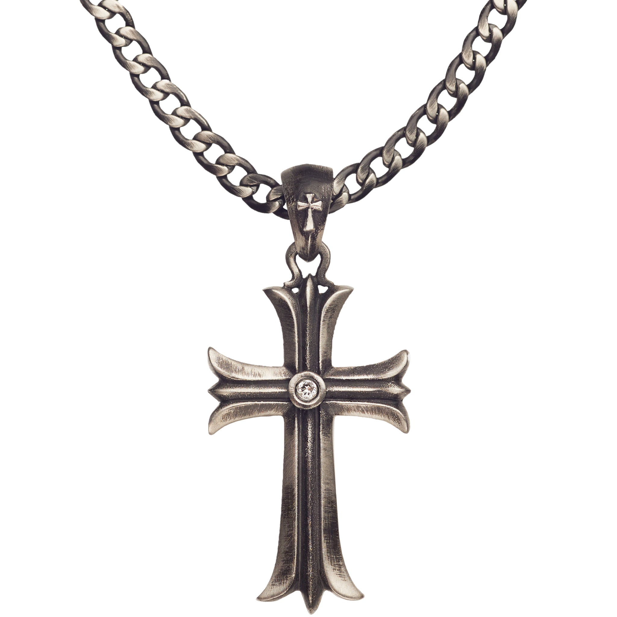 PENDENTIF CROSS SKULL 'GOLD &amp; BLACK EYES'