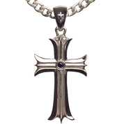 PENDENTIF CROSS SKULL 'GOLD &amp; BLACK EYES'