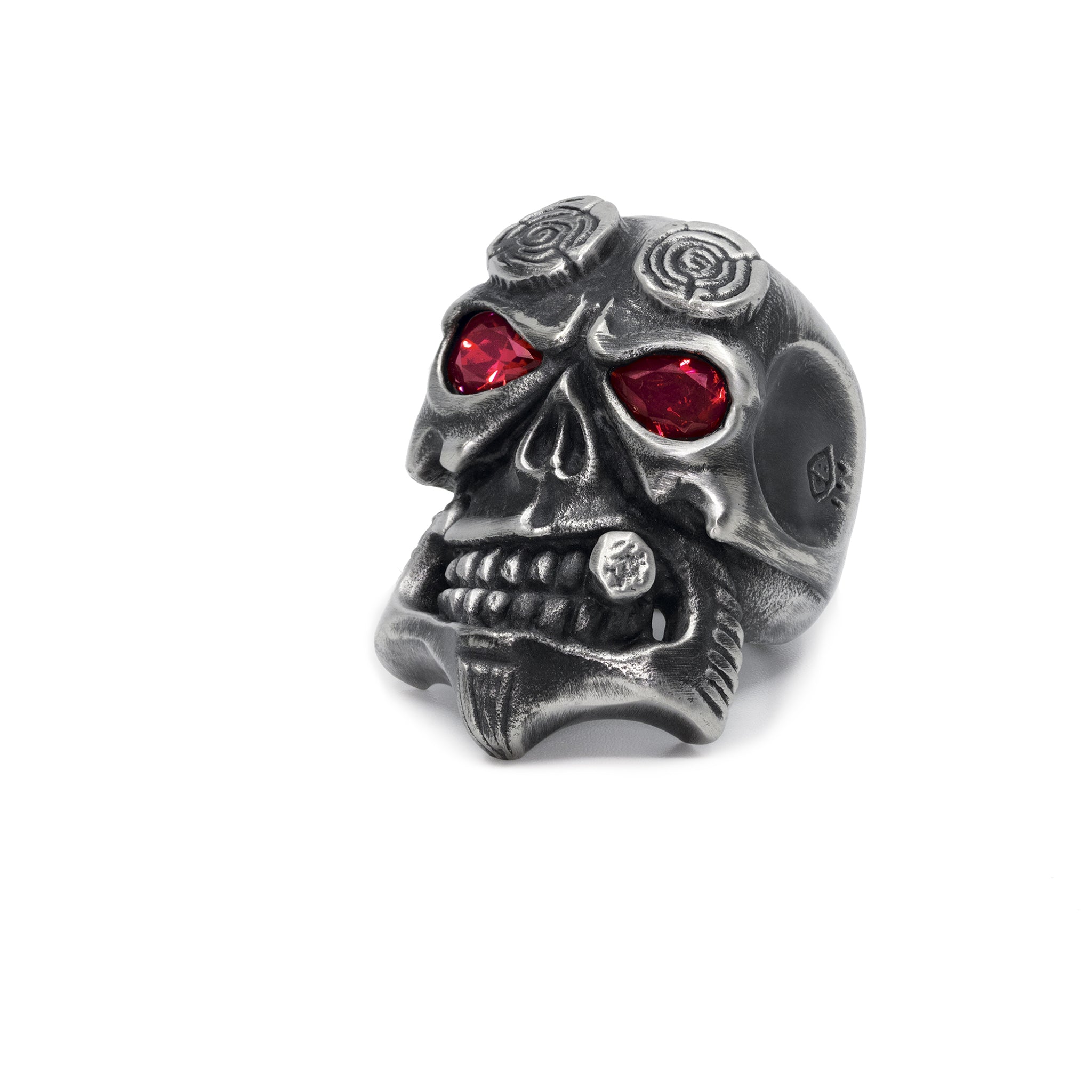 LEADER RING SILVER & RED