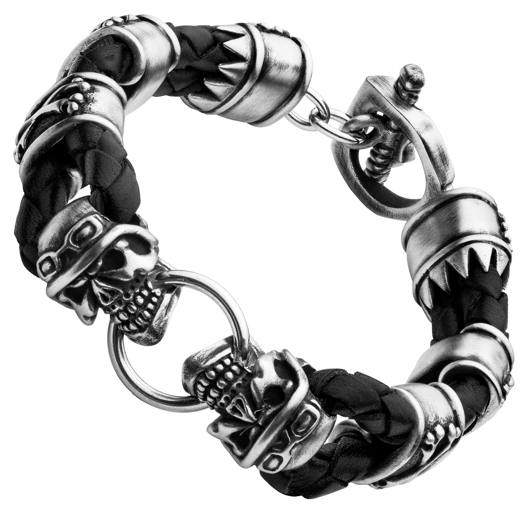RIDER SKULL ACIER &amp; CUIR