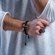 BRACELET SKULLY 'NOIR, YEUX BLANCS'